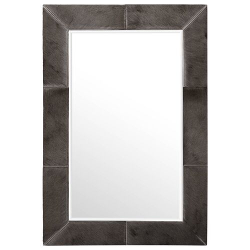 Wildebeest Hide Rectangle Wall Mirror, Gray 1 Wildebeest Hide Rectangle Wall Mirror, Gray
