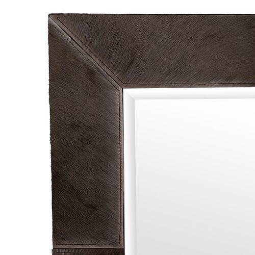 Wildebeest Hide Rectangle Wall Mirror, Gray 2 Wildebeest Hide Rectangle Wall Mirror, Gray