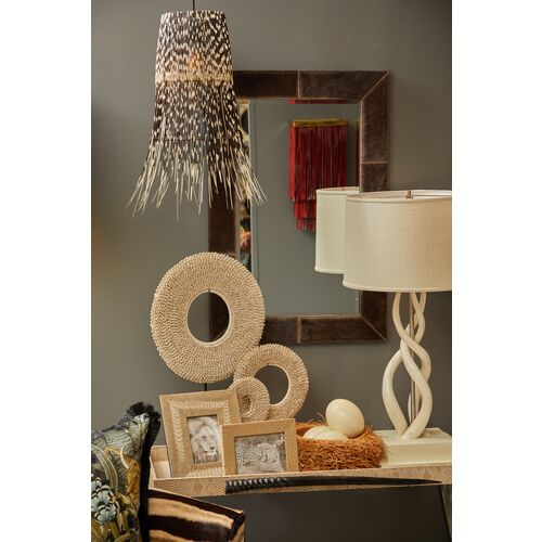 Wildebeest Hide Rectangle Wall Mirror, Gray 4 Wildebeest Hide Rectangle Wall Mirror, Gray