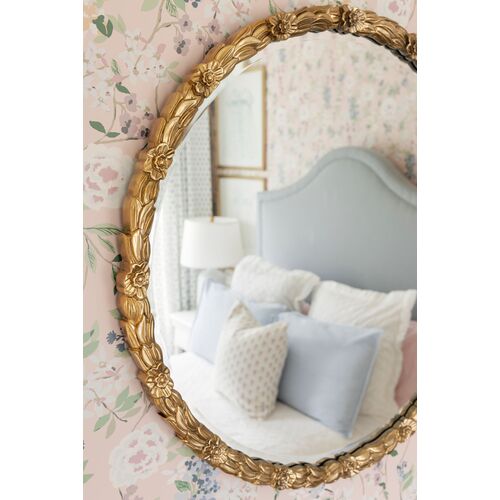 Constance Florette Round Wall Mirror, Antique Gold 8 Constance Florette Round Wall Mirror, Antique Gold
