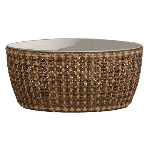 Largo Woven Outdoor Coffee Table, Brown/Natural