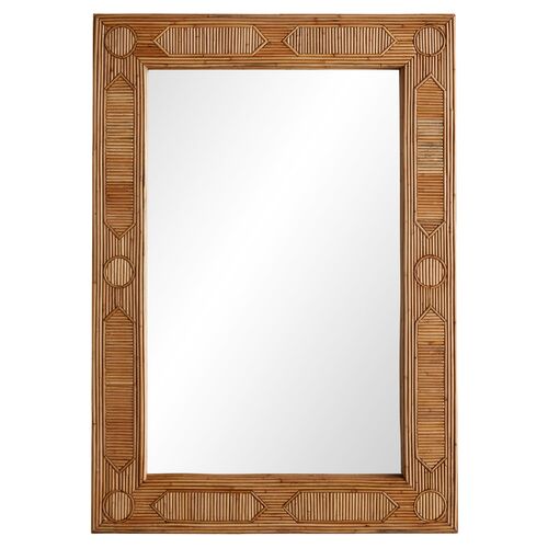 Madeline Rattan Wall Mirror, Natural 1 Madeline Rattan Wall Mirror, Natural