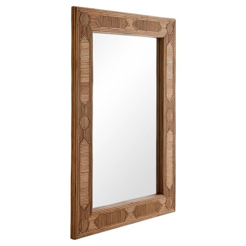 Madeline Rattan Wall Mirror, Natural 3 Madeline Rattan Wall Mirror, Natural