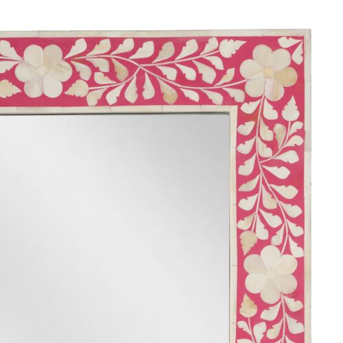 Layla Bone Inlay Rectangular Wall Mirror 2 Layla Bone Inlay Rectangular Wall Mirror
