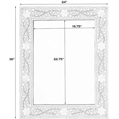 Layla Bone Inlay Rectangular Wall Mirror 4 Layla Bone Inlay Rectangular Wall Mirror