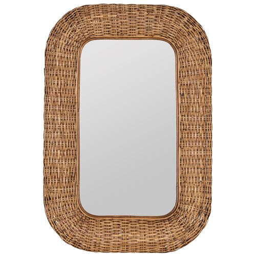 Kalia Wall Mirror, Natural Rattan 1 Kalia Wall Mirror, Natural Rattan