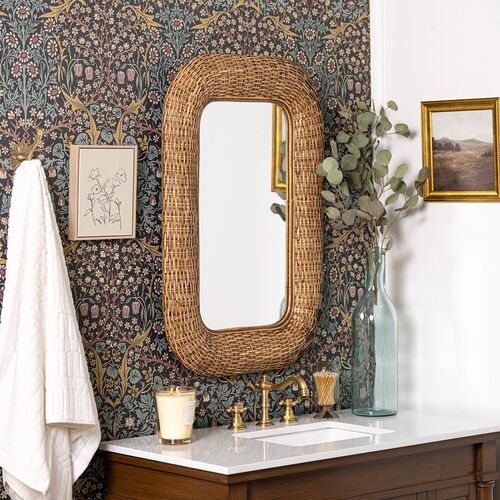 Kalia Wall Mirror, Natural Rattan 2 Kalia Wall Mirror, Natural Rattan