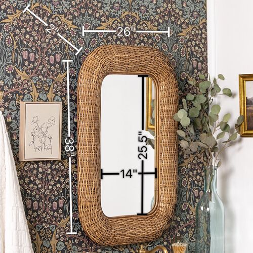 Kalia Wall Mirror, Natural Rattan 7 Kalia Wall Mirror, Natural Rattan