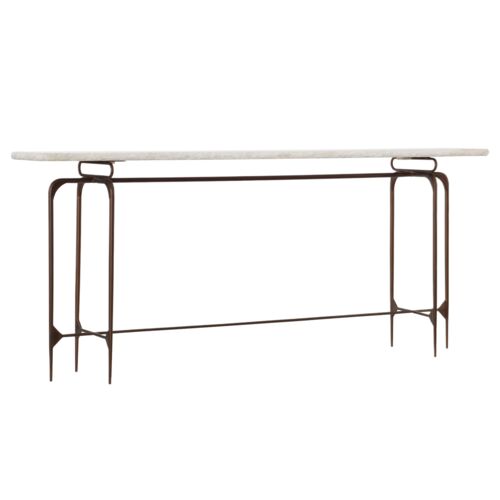 Skinny Iron/Marble Console, Antique Copper 1 Skinny Iron/Marble Console, Antique Copper