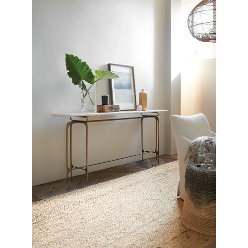 Skinny Iron/Marble Console, Antique Copper 3 Skinny Iron/Marble Console, Antique Copper