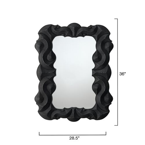 Baroque Resin/Iron Wall Mirror, Black 4 Baroque Resin/Iron Wall Mirror, Black