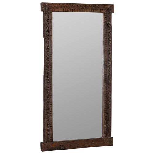 Ottavia Carved Wood Floor Mirror, Walnut 3 Ottavia Carved Wood Floor Mirror, Walnut