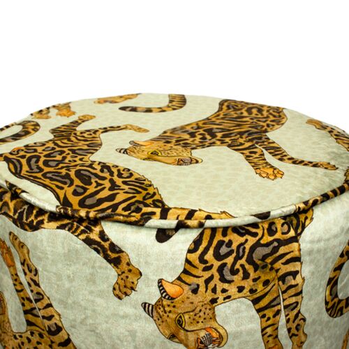 Cheetah Kings Pouf, Stone/Brown 2 Cheetah Kings Pouf, Stone/Brown