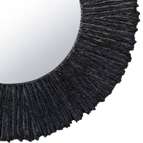 Slate Round Wall Mirror Round, Textured Black 3 Slate Round Wall Mirror Round, Textured Black