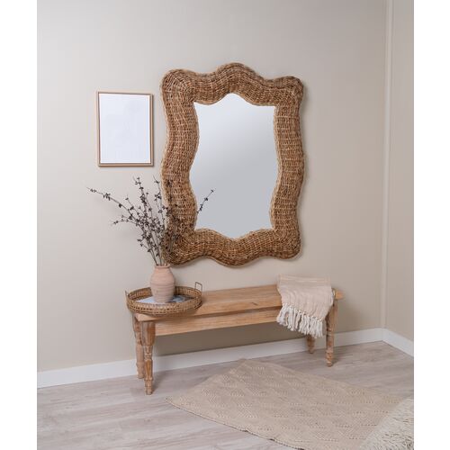 Morrison Banana Leaf Wall Mirror, Natural 2 Morrison Banana Leaf Wall Mirror, Natural