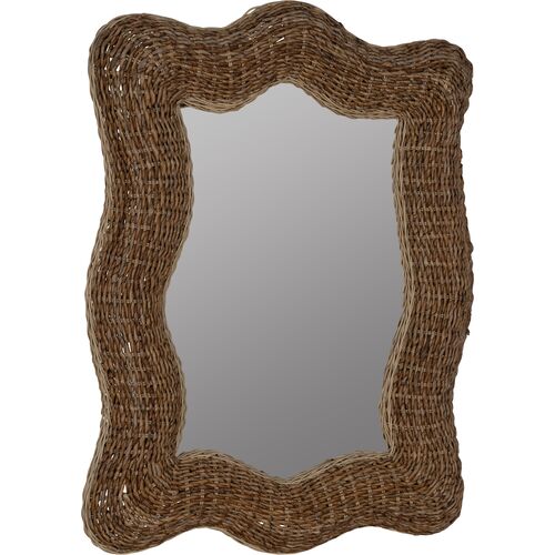 Morrison Banana Leaf Wall Mirror, Natural 3 Morrison Banana Leaf Wall Mirror, Natural