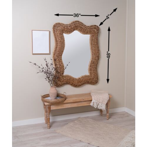 Morrison Banana Leaf Wall Mirror, Natural 7 Morrison Banana Leaf Wall Mirror, Natural