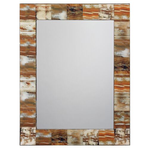 Faux-Horn Wall Mirror, Natural 1 Faux-Horn Wall Mirror, Natural