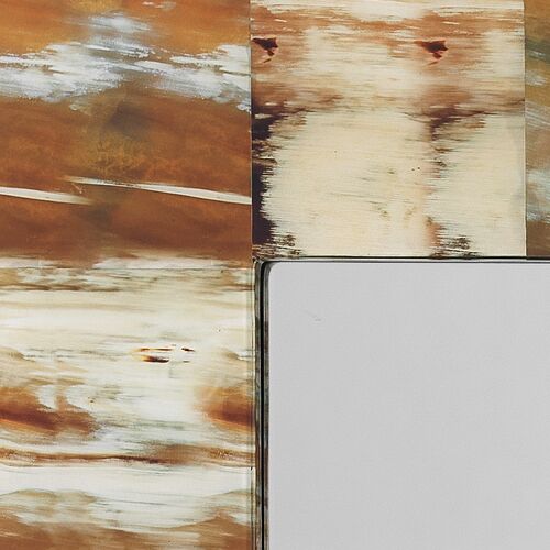 Faux-Horn Wall Mirror, Natural 2 Faux-Horn Wall Mirror, Natural