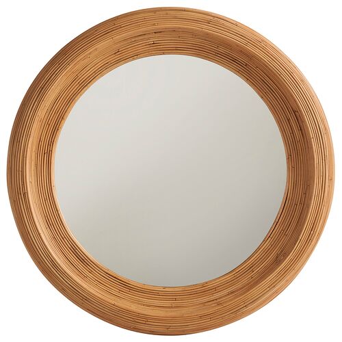 Coastal Living Key West Round Wall Mirror, Natural Rattan 1 Coastal Living Key West Round Wall Mirror, Natural Rattan