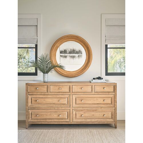 Coastal Living Key West Round Wall Mirror, Natural Rattan 2 Coastal Living Key West Round Wall Mirror, Natural Rattan
