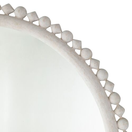 Belle Beaded Large Floor Mirror, Distressed White 5 Belle Beaded Large Floor Mirror, Distressed White