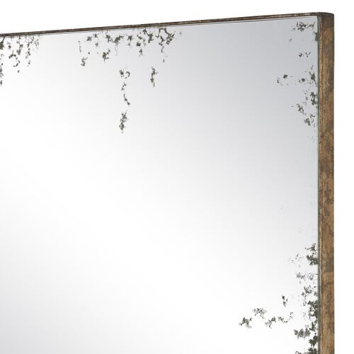 Rene Rectangular Wall Mirror, Antique Pyrite Bronze 2 Rene Rectangular Wall Mirror, Antique Pyrite Bronze