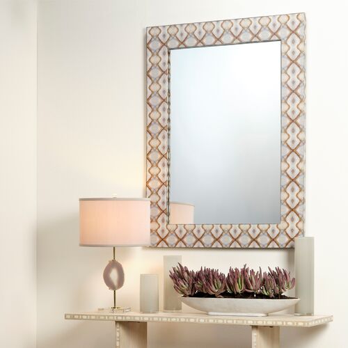Kaleidoscope Wall Mirror, Rust/Multi 2 Kaleidoscope Wall Mirror, Rust/Multi