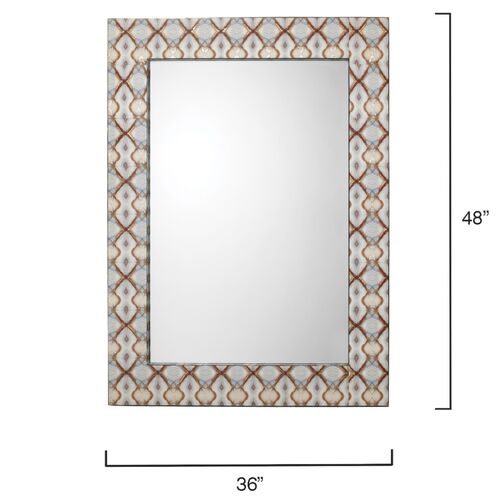Kaleidoscope Wall Mirror, Rust/Multi 6 Kaleidoscope Wall Mirror, Rust/Multi