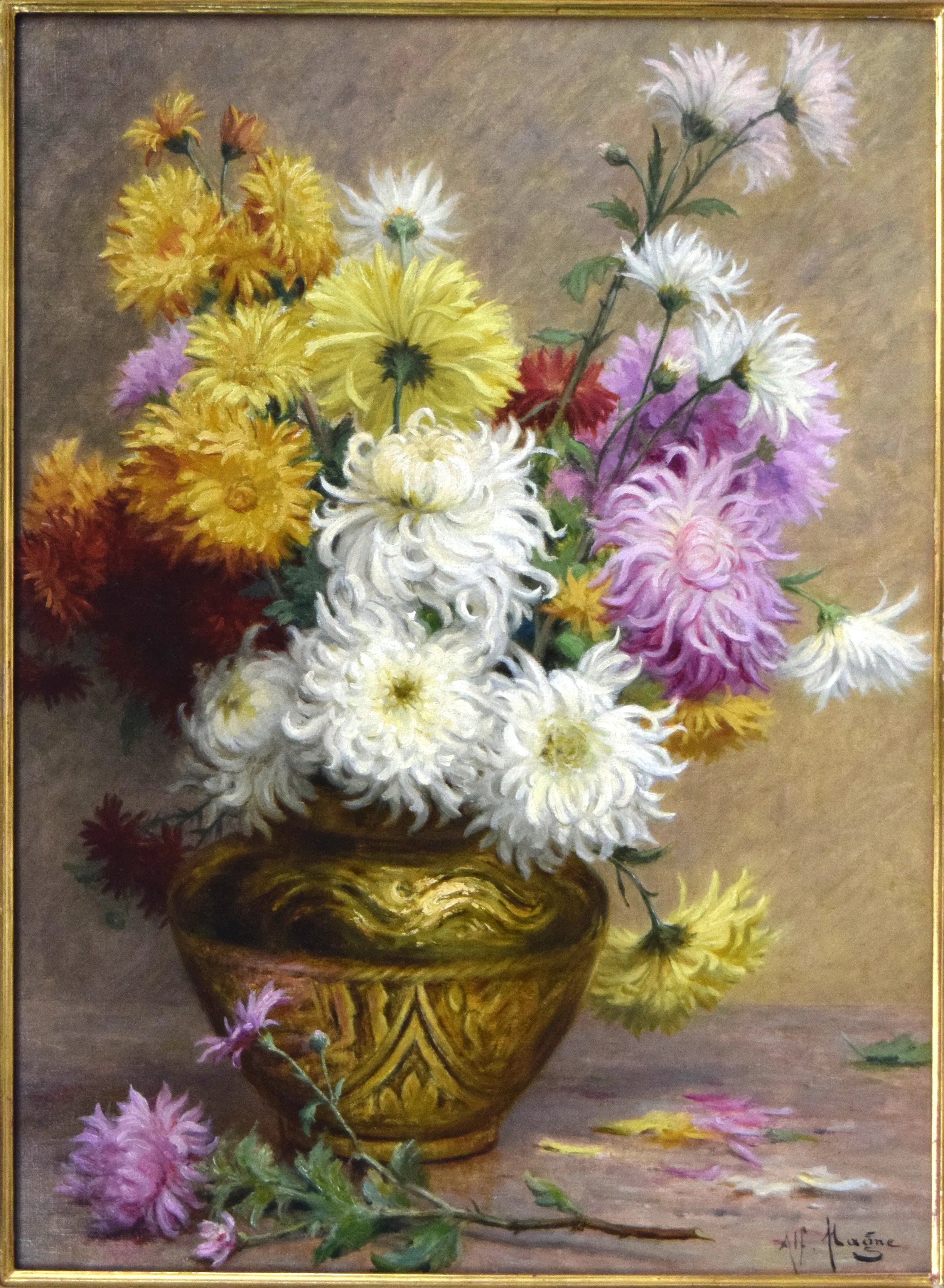 Antique French Floral Still Life - Magne 2 Antique French Floral Still Life - Magne