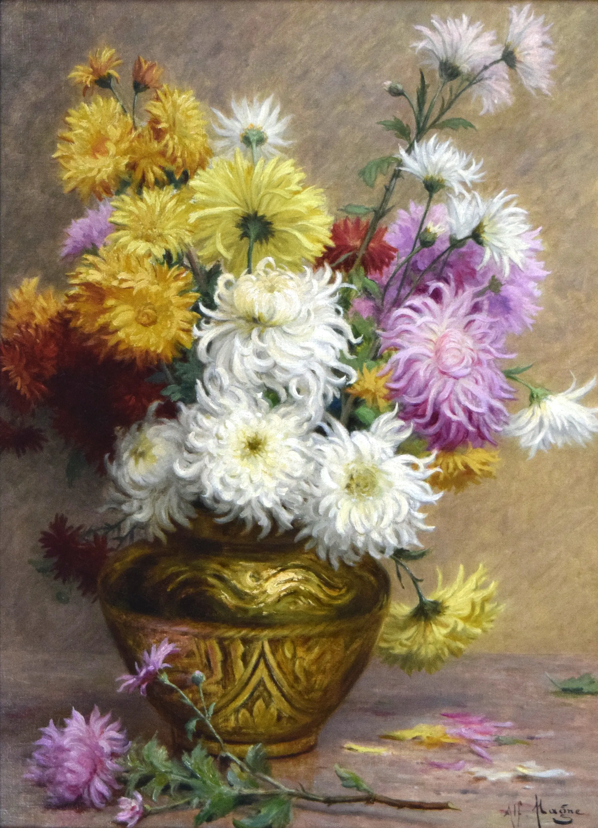 Antique French Floral Still Life - Magne 3 Antique French Floral Still Life - Magne