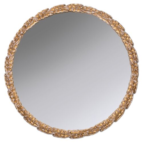 Olive Branch Wall Mirror, Gold 1 Olive Branch Wall Mirror, Gold