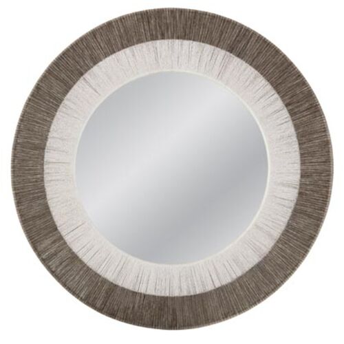 Natalie 48" Round Two-Tone Rope Wall Mirror, White/Gray 1 Natalie 48" Round Two-Tone Rope Wall Mirror, White/Gray