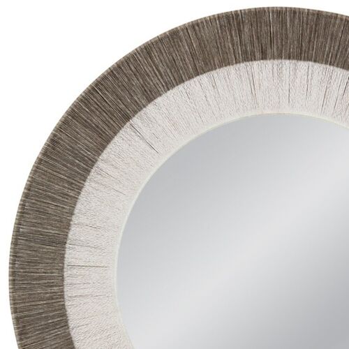 Natalie 48" Round Two-Tone Rope Wall Mirror, White/Gray 4 Natalie 48" Round Two-Tone Rope Wall Mirror, White/Gray