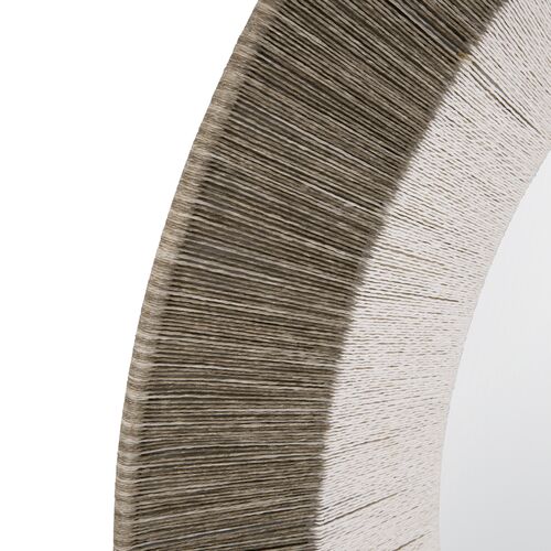 Natalie 48" Round Two-Tone Rope Wall Mirror, White/Gray 5 Natalie 48" Round Two-Tone Rope Wall Mirror, White/Gray