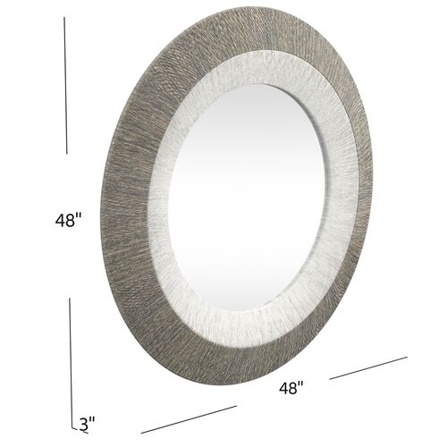 Natalie 48" Round Two-Tone Rope Wall Mirror, White/Gray 7 Natalie 48" Round Two-Tone Rope Wall Mirror, White/Gray