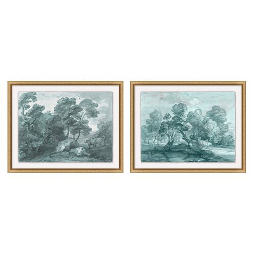 S/2 Wooden Landscape 1 S/2 Wooden Landscape