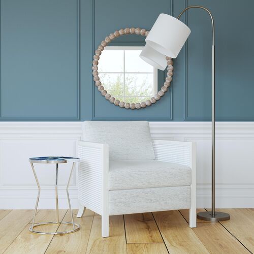 Gio 30" Round Wall Mirror, Whitewash 7 Gio 30" Round Wall Mirror, Whitewash