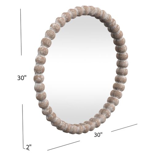Gio 30" Round Wall Mirror, Whitewash 8 Gio 30" Round Wall Mirror, Whitewash