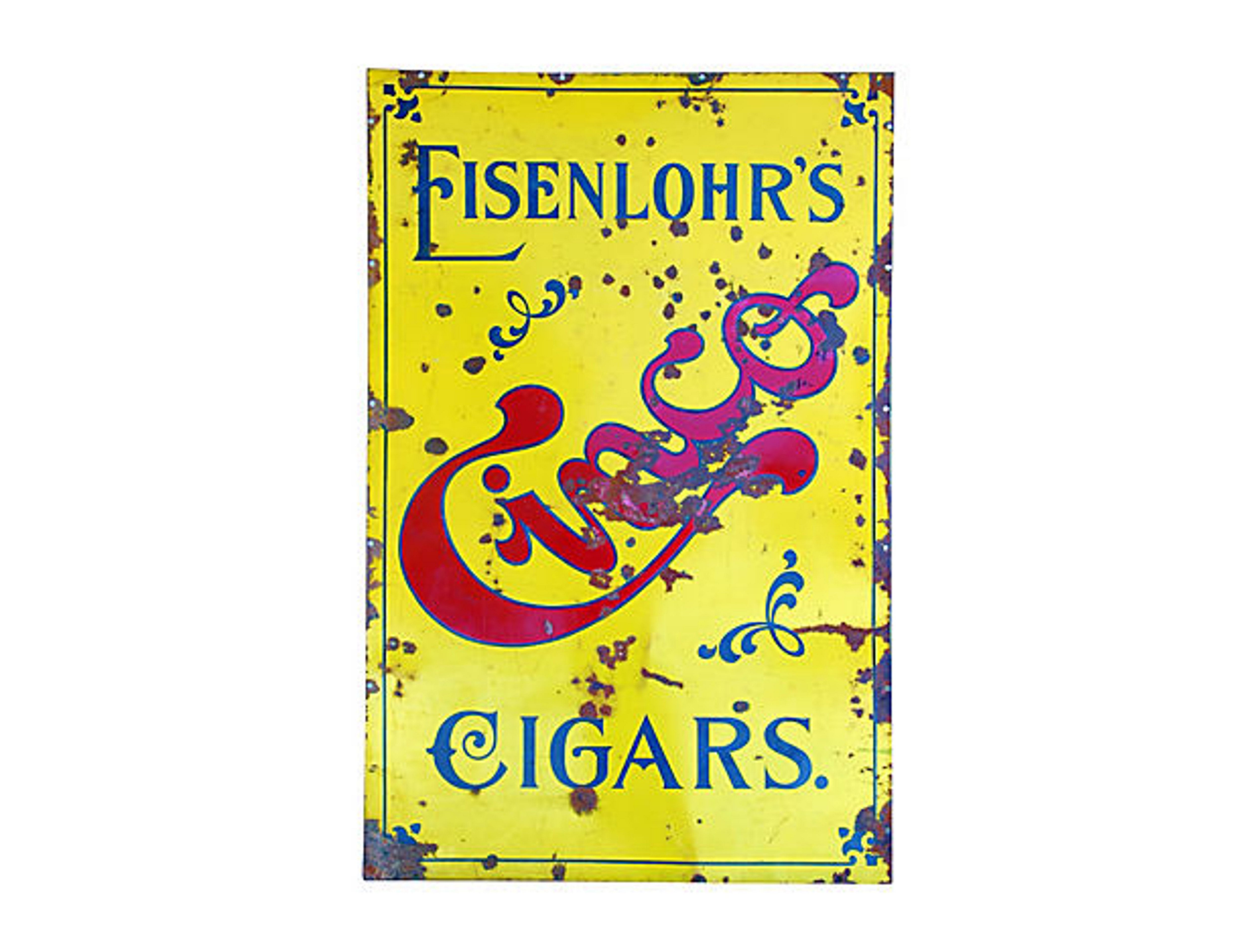 1910s Porcelain Eisenlohr's Cigars Sign