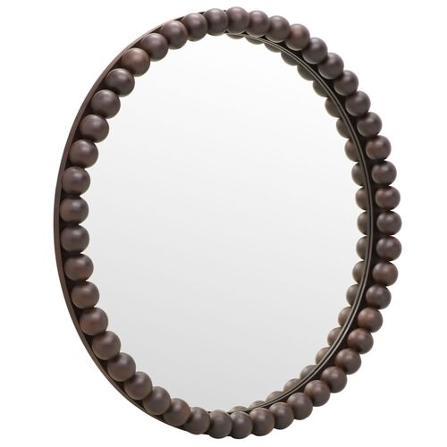 Jorrena Round Wall Mirror, Walnut 2 Jorrena Round Wall Mirror, Walnut