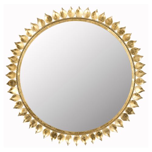 Summer Sunburst 27" Round Wall Mirror, Gold 1 Summer Sunburst 27" Round Wall Mirror, Gold