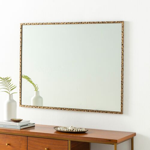 Salisbury Rectangular Wall Mirror, Hammered Gold 2 Salisbury Rectangular Wall Mirror, Hammered Gold