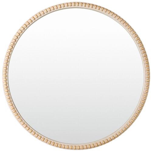Dover 33" Round Wood Wall Mirror, Natural 1 Dover 33" Round Wood Wall Mirror, Natural
