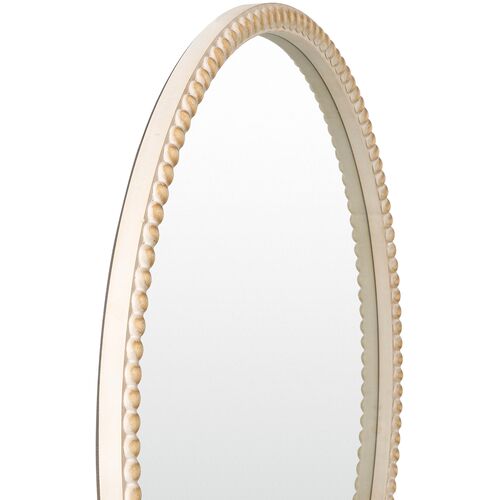 Dover 33" Round Wood Wall Mirror, Natural 5 Dover 33" Round Wood Wall Mirror, Natural