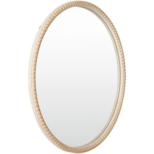Dover 33" Round Wood Wall Mirror, Natural 6 Dover 33" Round Wood Wall Mirror, Natural