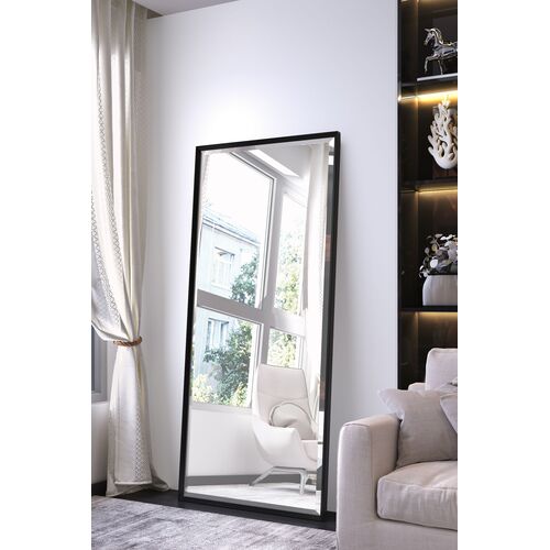 Alyssa Floor Mirror, Black Lacquer 2 Alyssa Floor Mirror, Black Lacquer