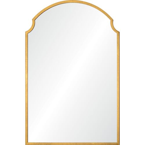 Esai Arched Wall Mirror, Gold Leaf 1 Esai Arched Wall Mirror, Gold Leaf
