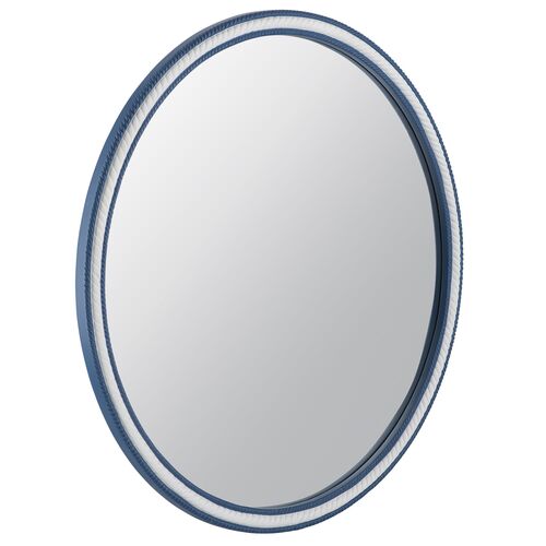 Hampton Rope Wall Mirror, Blue/White 1 Hampton Rope Wall Mirror, Blue/White
