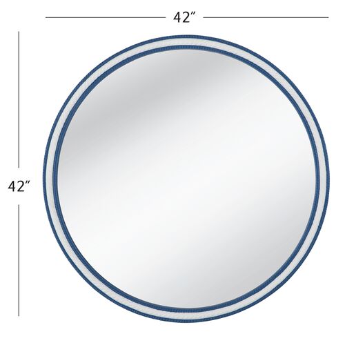 Hampton Rope Wall Mirror, Blue/White 2 Hampton Rope Wall Mirror, Blue/White